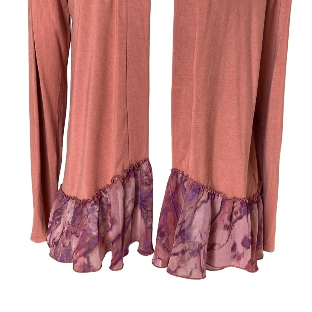 LOGO by Lori Goldstein Women’s Open Front Ruffle Cardigan Size S Chiffon - Picture 3 of 9